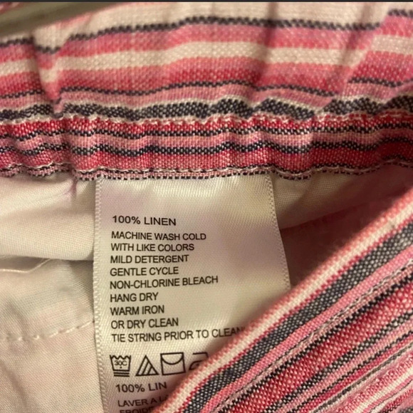 NWT Tommy Bahama Micronesia Stripe Short Pink Melon Linen Size Large - Picture 5 of 7